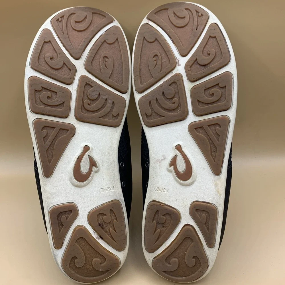 OluKai Nohea Moku No Tie Boat Shoe Men's Sz 12 Blue Slip On Convertible Sneaker